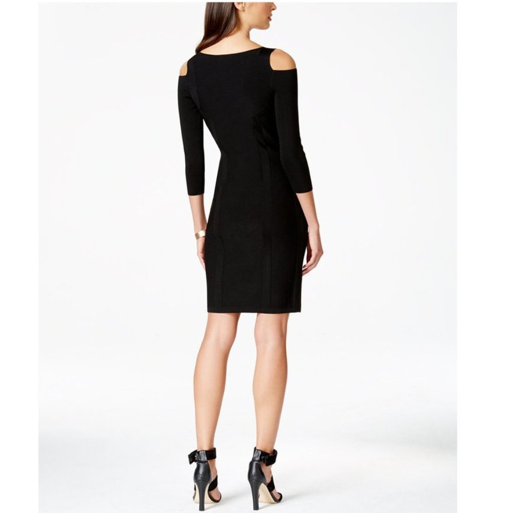 Calvin Klein Black Cold Shoulder Sweater Dress Size 1X - Picture 2 of 3